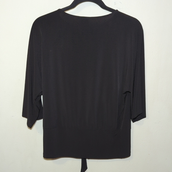 CLARA SUNWOO Elegant Black Minimalist Tie-Front Top Women's Size S - Picture 4 of 4